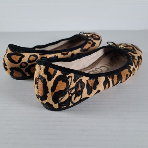 Sam Edelman Felicia Ballet Flats Womens 8 Black Leopard Print Calf Hair Shoes - Picture 7 of 15
